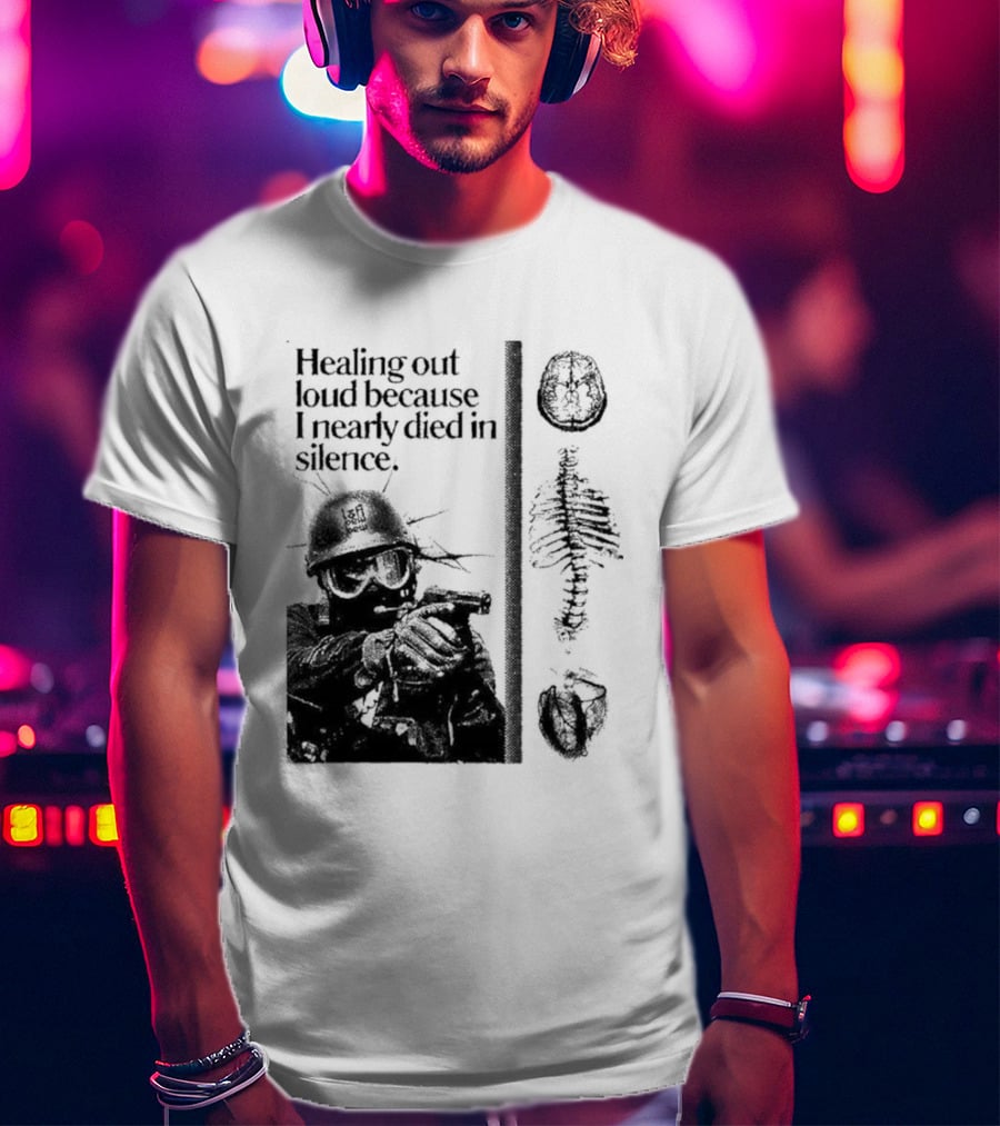 Healing Out Loud Soldier Brain Anatomy Urban Silence T-Shirt