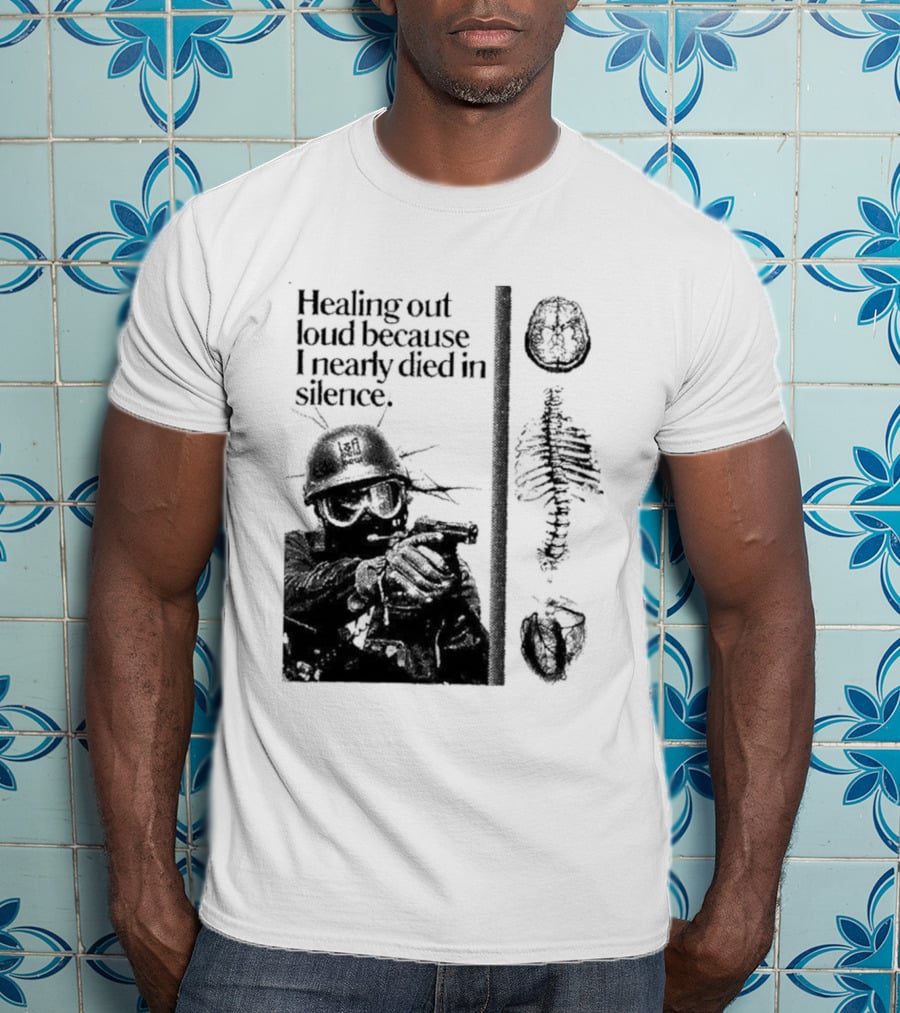 Healing Out Loud Soldier Brain Anatomy Urban Silence T-Shirt