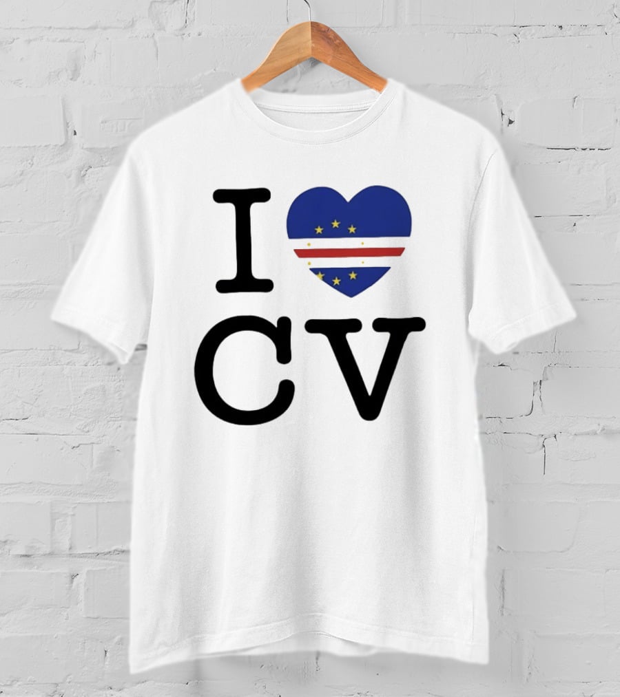 I Love Cape Verde Heart CV Flag T-Shirt