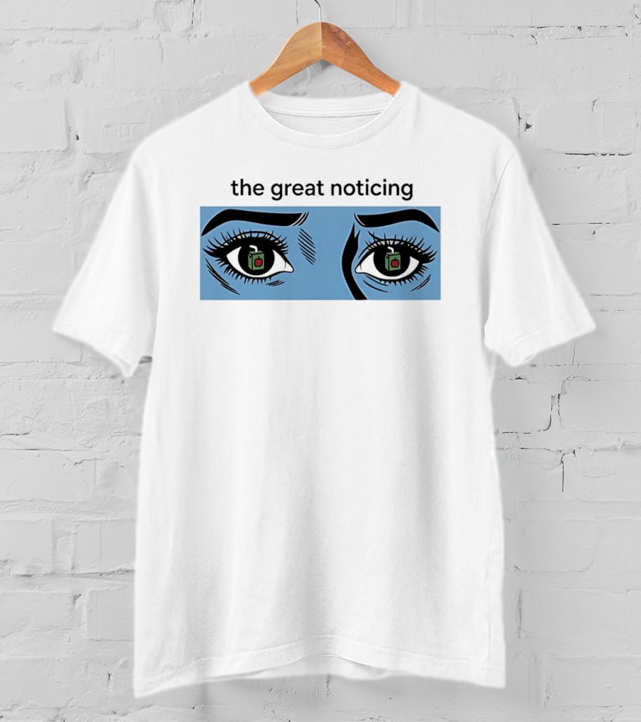 The Great Noticing Ice Blue Eyes With Apple Detail T-Shirt