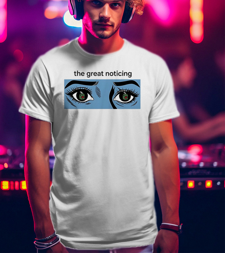 The Great Noticing Ice Blue Eyes With Apple Detail T-Shirt