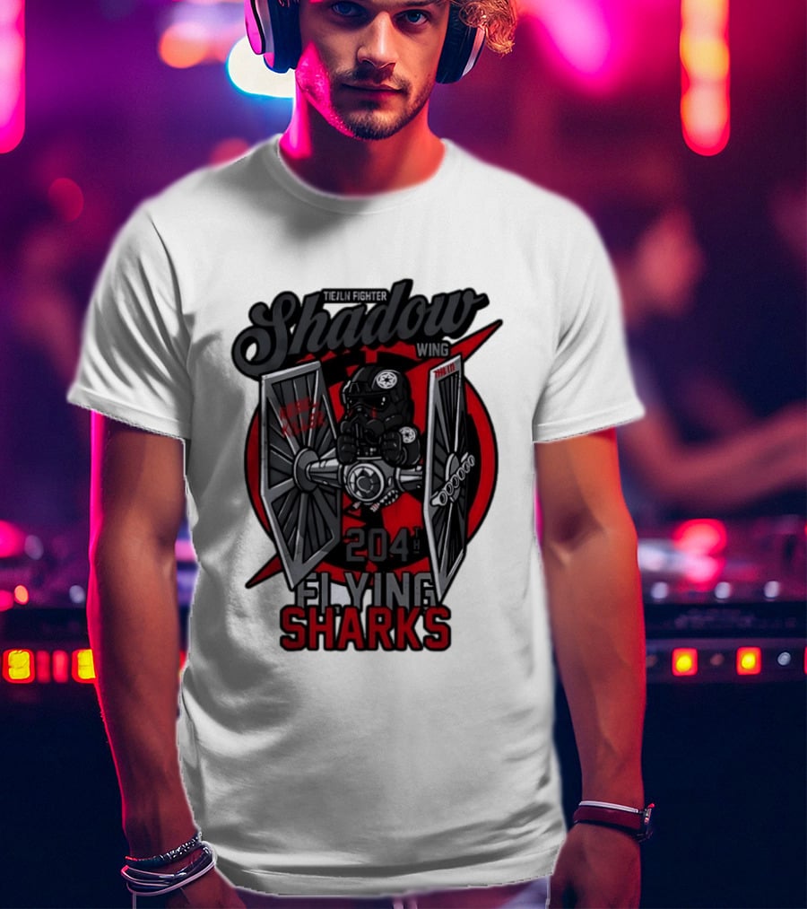 TIE Fighter Pilot Shadow Wing 204th Flying Sharks Rebel Killer Star Wars T-Shirt
