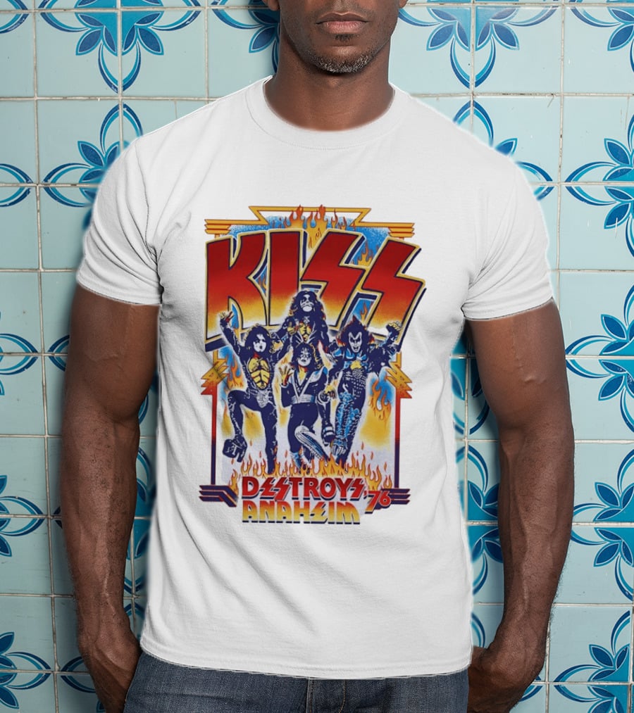 KISS Destroys Anaheim 76 Flames T-Shirt