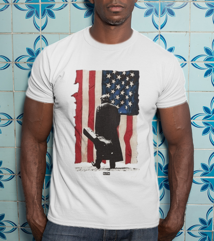 Kith Records Johnny Cash American Flag Iconic USA Collab T-Shirt