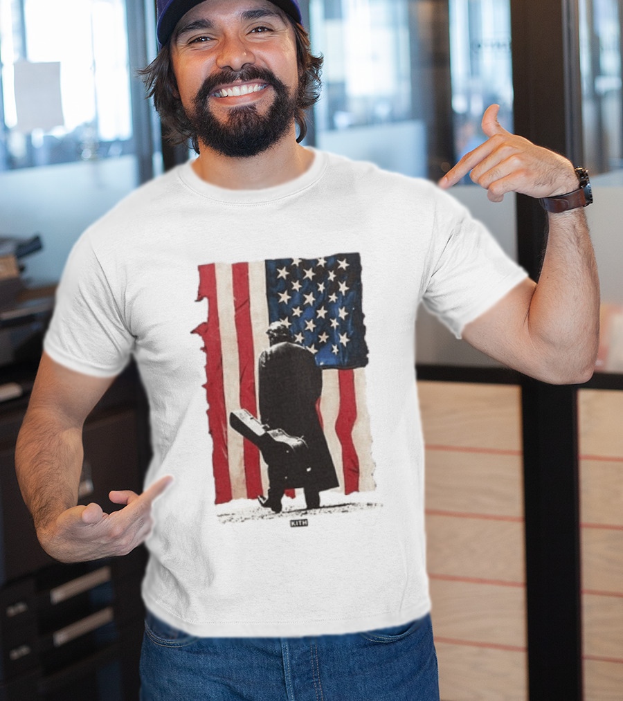 Kith Records Johnny Cash American Flag Iconic USA Collab T-Shirt
