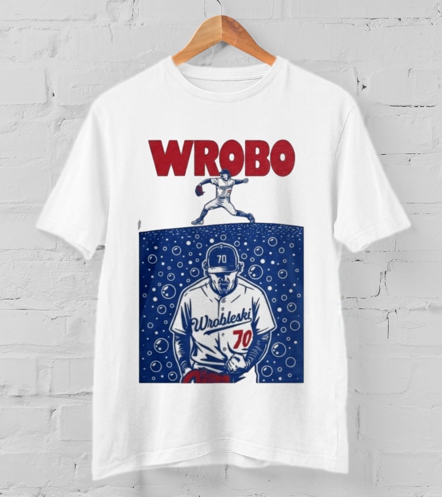 Wrobo Wrobleski 70 Baseball Pitcher Bubble T-Shirt
