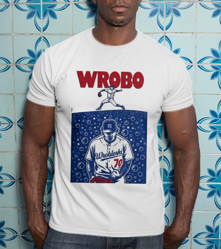 Wrobo Wrobleski 70 Baseball Pitcher Bubble T-Shirt