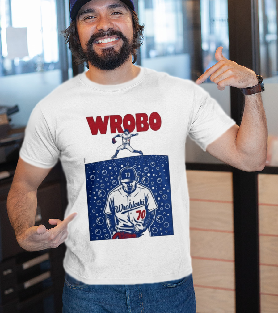 Wrobo Wrobleski 70 Baseball Pitcher Bubble T-Shirt