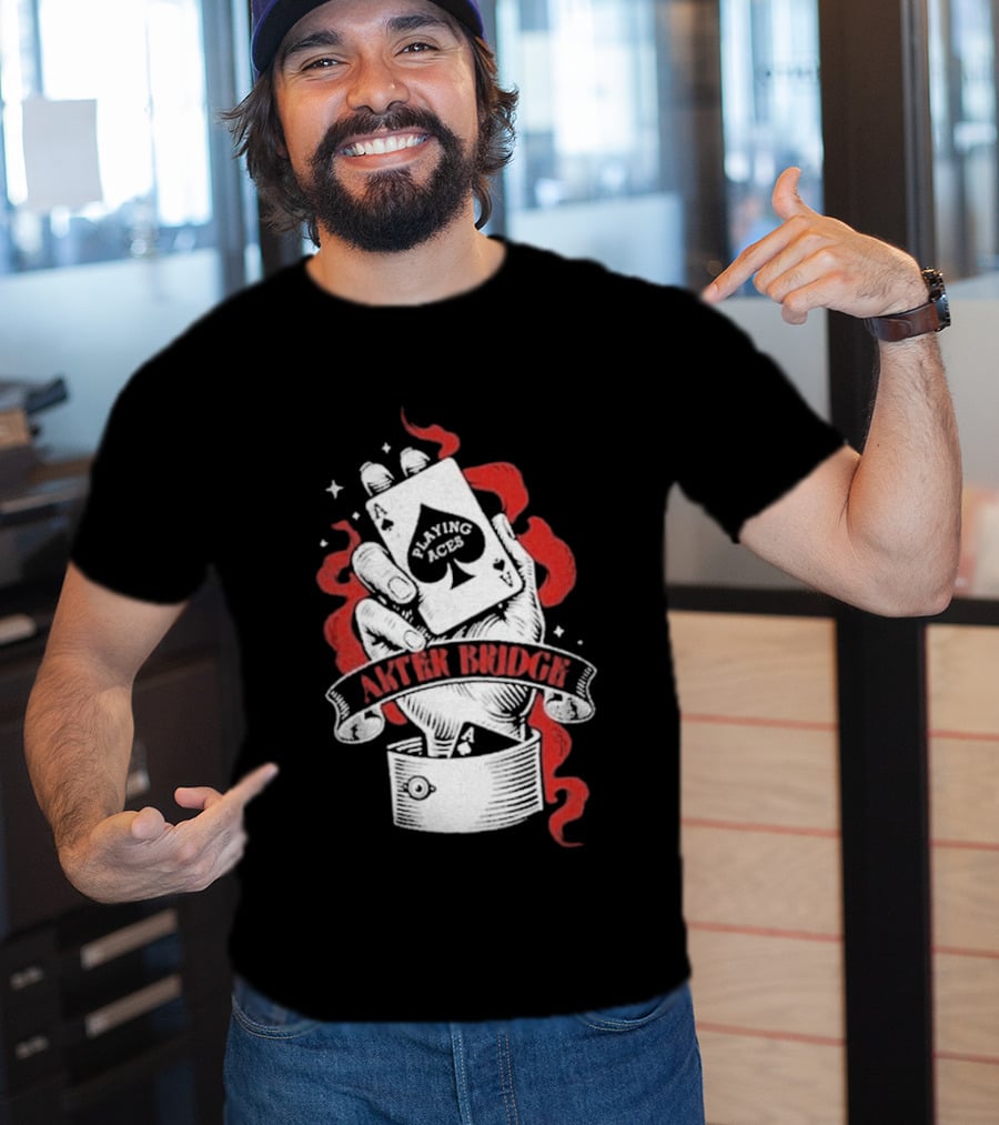 Alter Bridge Playing Aces Hand Holding Cards T-Shirt