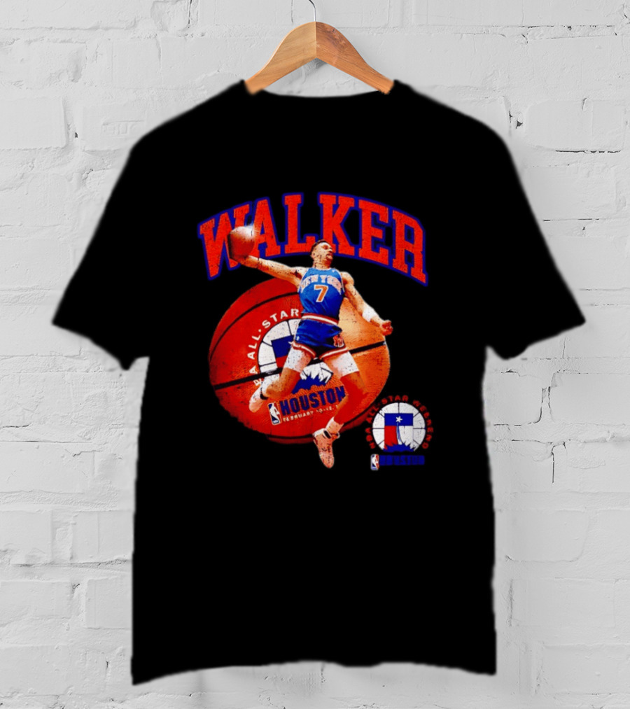 Walker New York Knicks 2006 NBA All Star Houston Weekend February 7 Basketball Jump T-Shirt