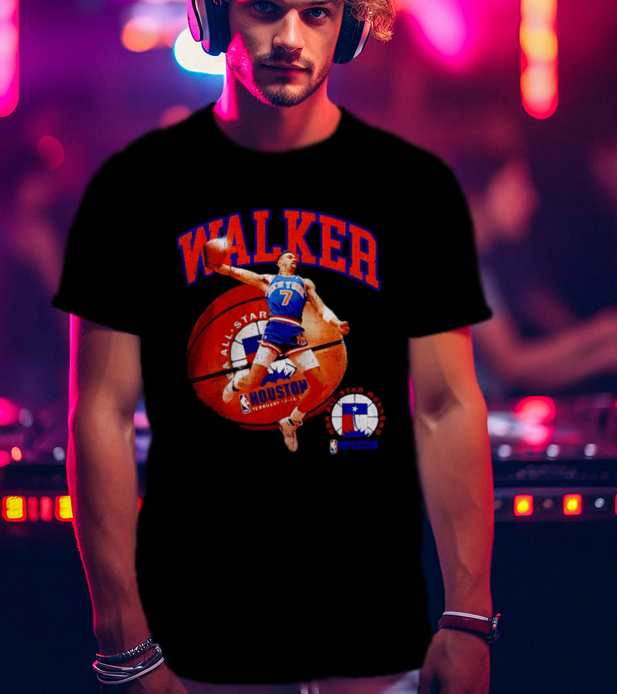 Walker New York Knicks 2006 NBA All Star Houston Weekend February 7 Basketball Jump T-Shirt