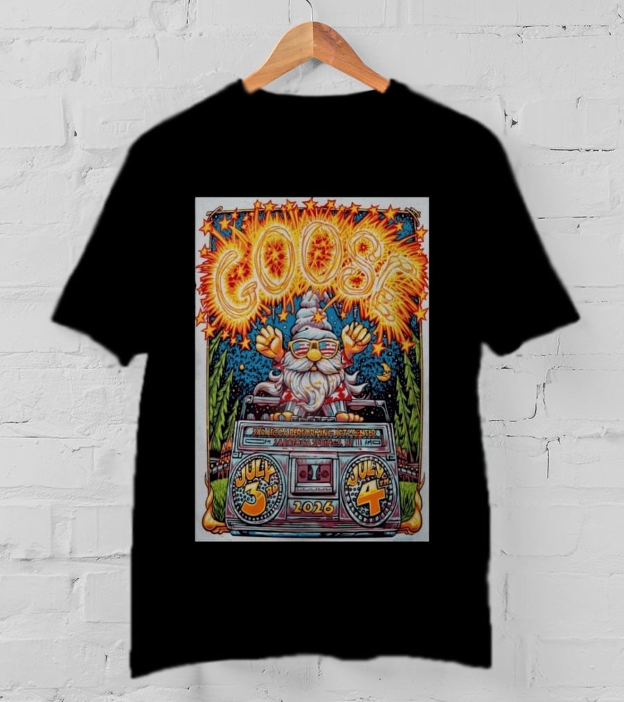 GOOSE July 3 4 2026 Saratoga Performing Arts Center Saratoga Springs NY Wizard Driving Van Fireworks Glasses Stars T-Shirt