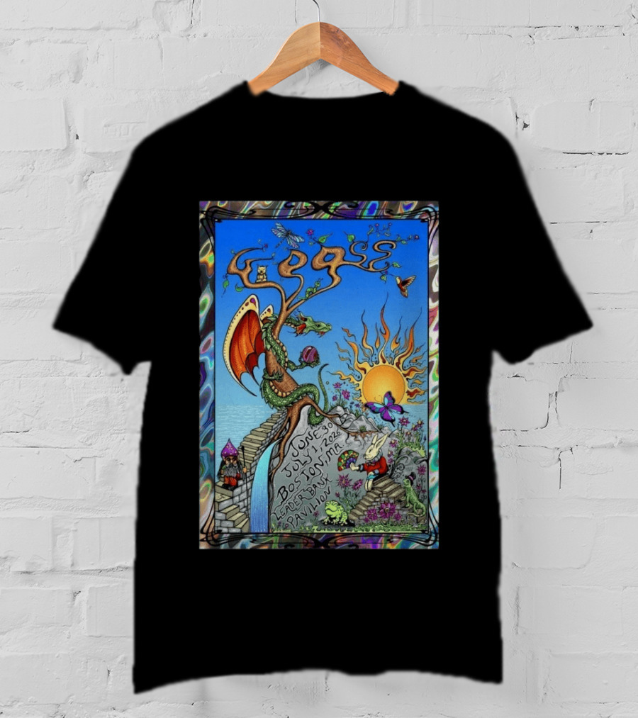 GOOSE June 30 July 1 2026 Boston MA Leader Bank Pavilion Tour Dragon And Sunburst T-Shirt