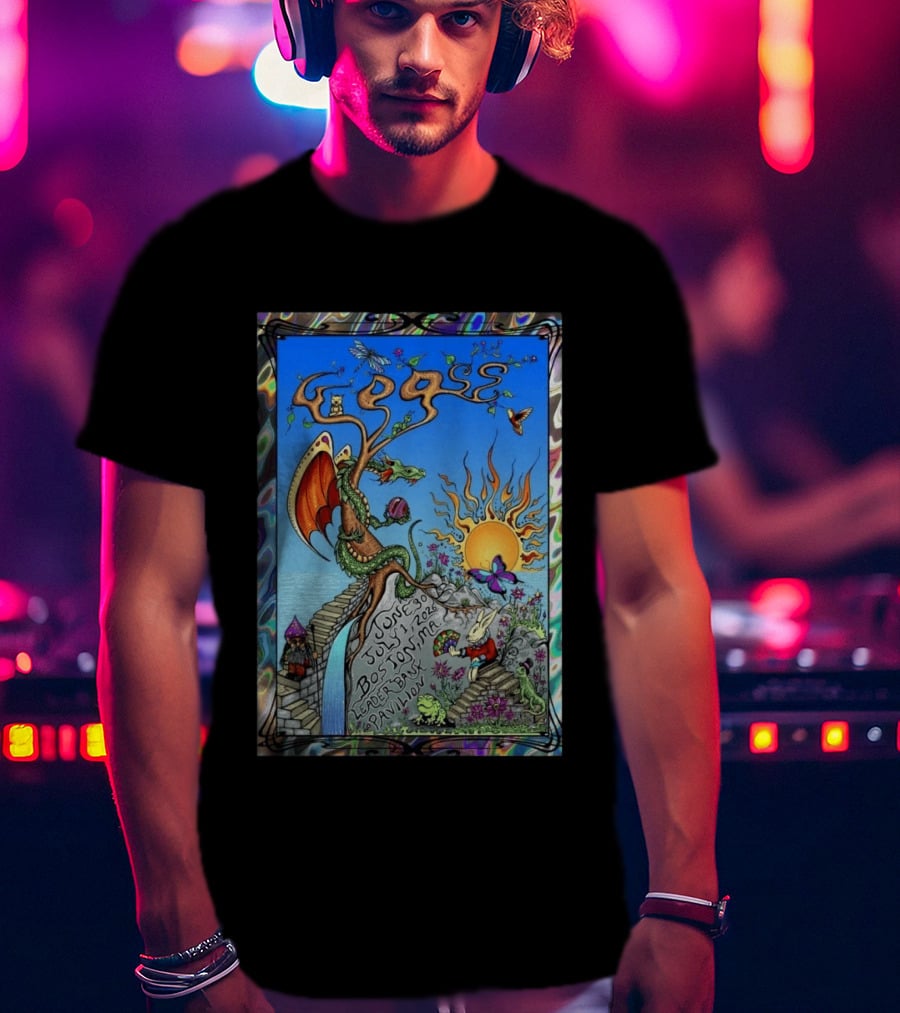 GOOSE June 30 July 1 2026 Boston MA Leader Bank Pavilion Tour Dragon And Sunburst T-Shirt