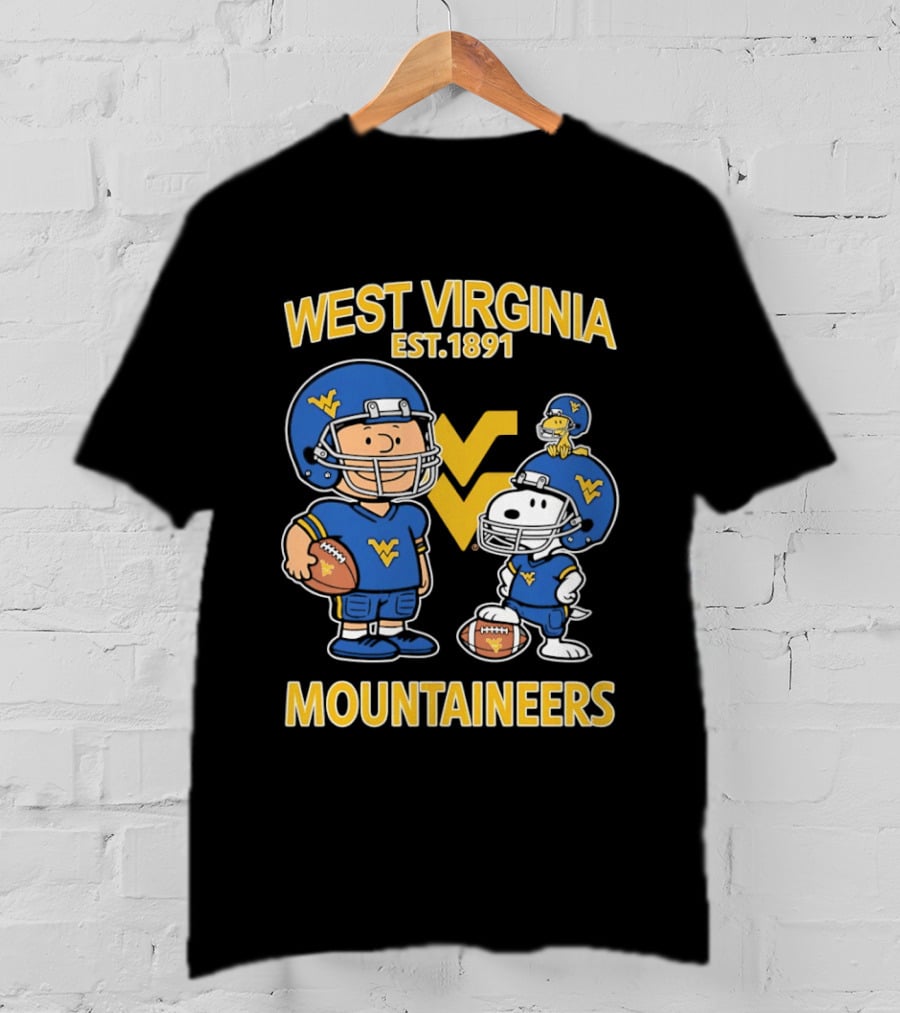 West Virginia Mountaineers Est 1891 Peanuts Charlie Brown Snoopy NCAA T-Shirt
