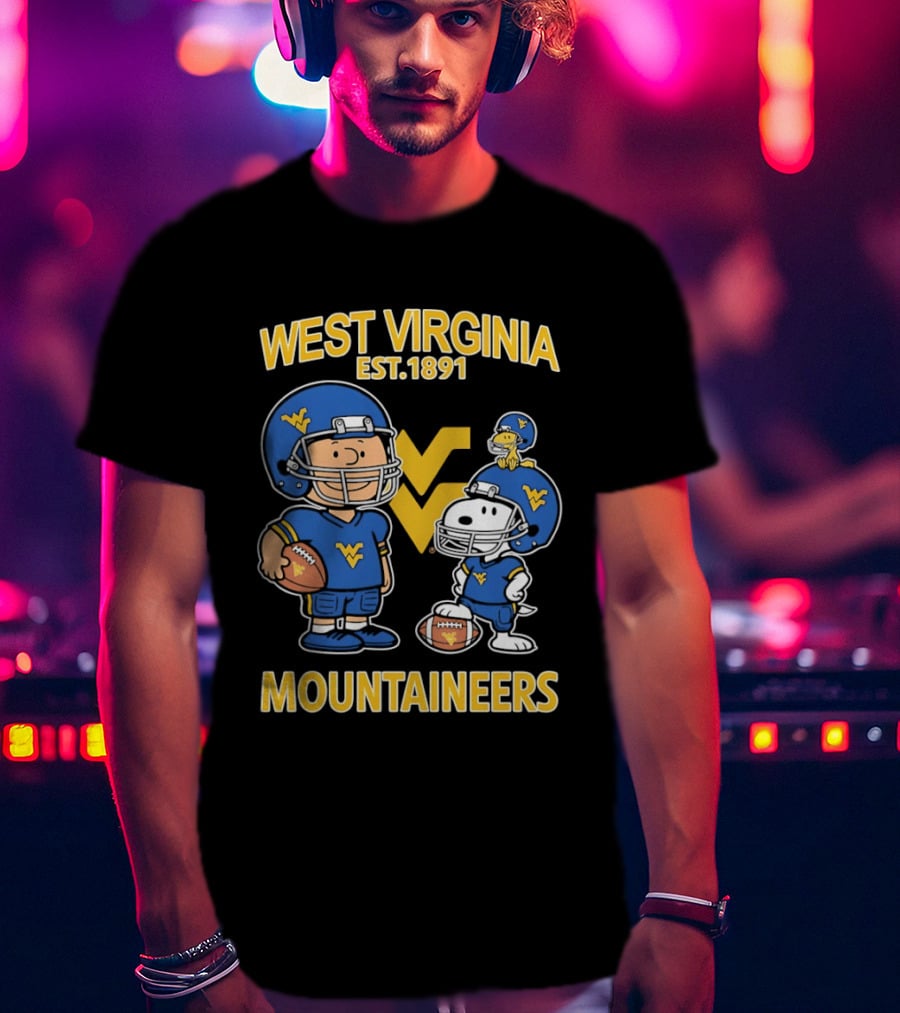 West Virginia Mountaineers Est 1891 Peanuts Charlie Brown Snoopy NCAA T-Shirt