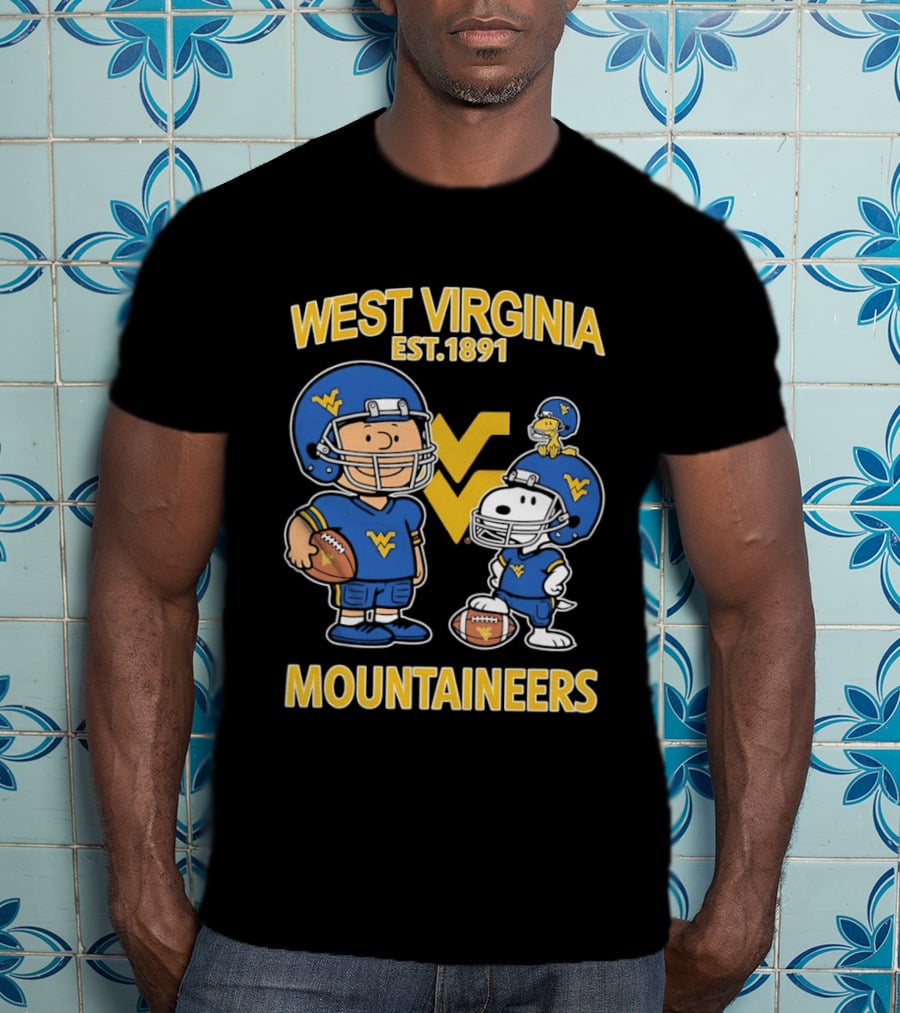 West Virginia Mountaineers Est 1891 Peanuts Charlie Brown Snoopy NCAA T-Shirt