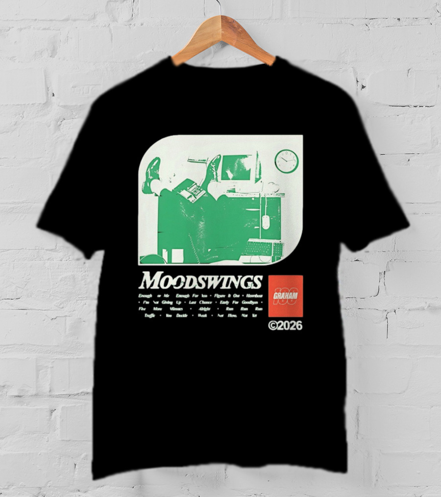 MOODSWINGS Graham 2023 Man Resting Legs On Desk Computer T-Shirt