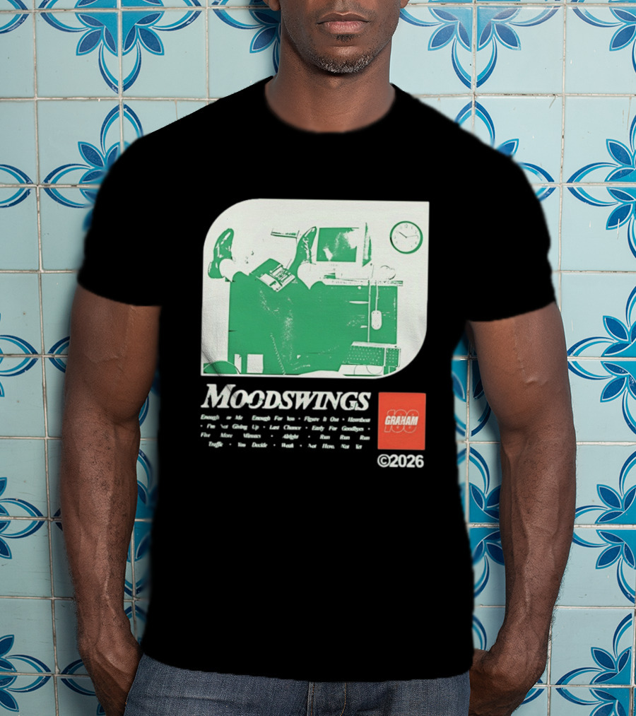 MOODSWINGS Graham 2023 Man Resting Legs On Desk Computer T-Shirt