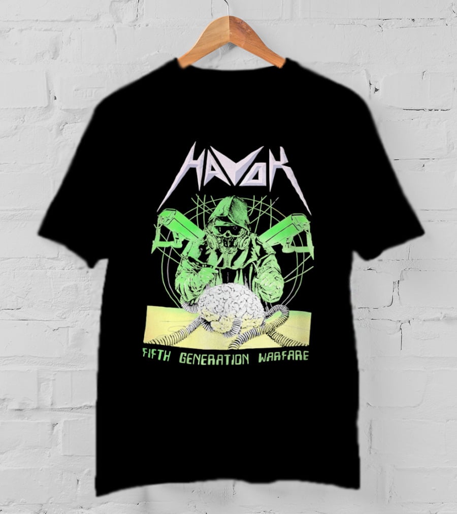 Havok Fifth Generation Warfare Mask Guns Skull T-Shirt