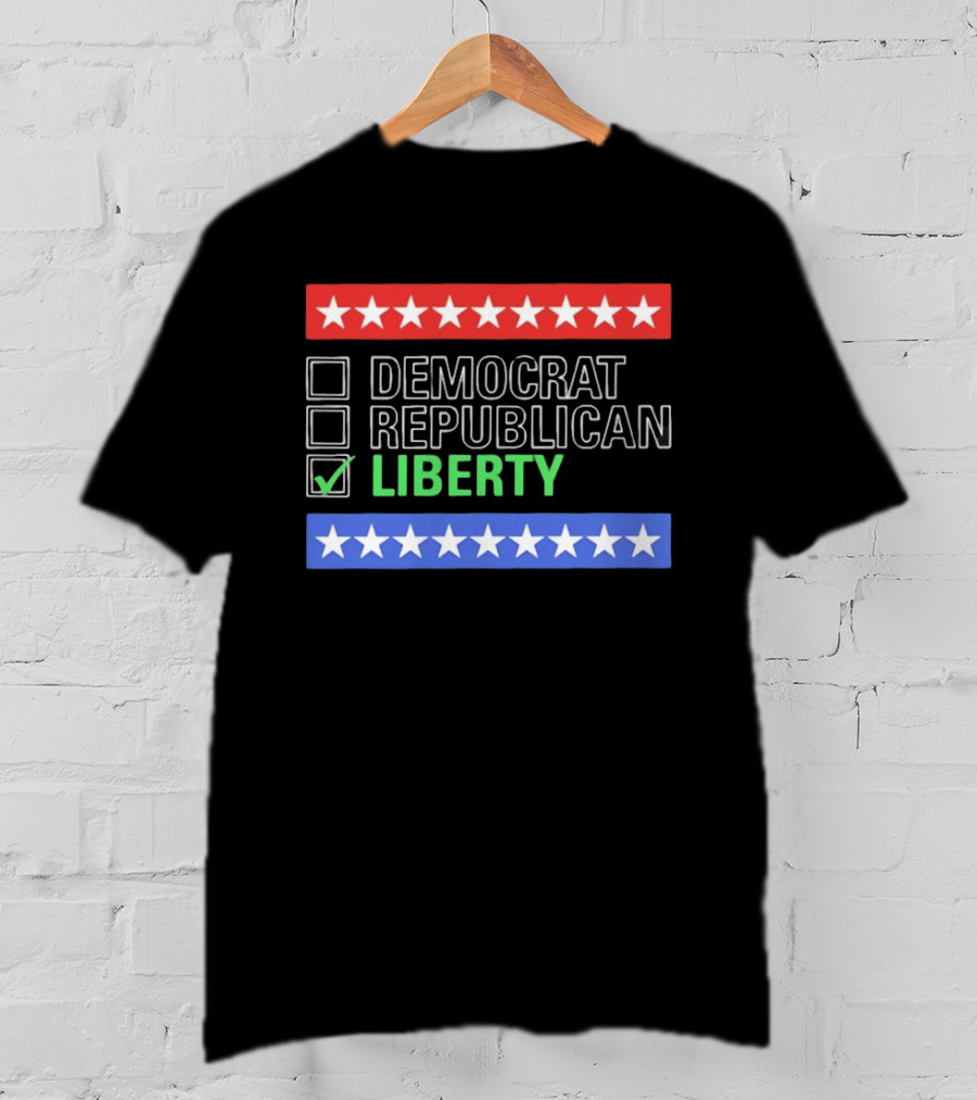 Liberty Checkbox Democrat Republican Stars Red Blue T-Shirt