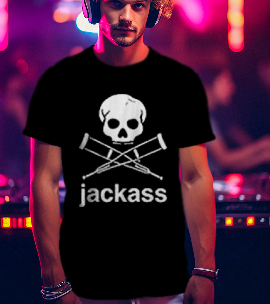 Jackass Skull Crutches Logo Ryan Dunn Toy Car Butt X Ray T-Shirt