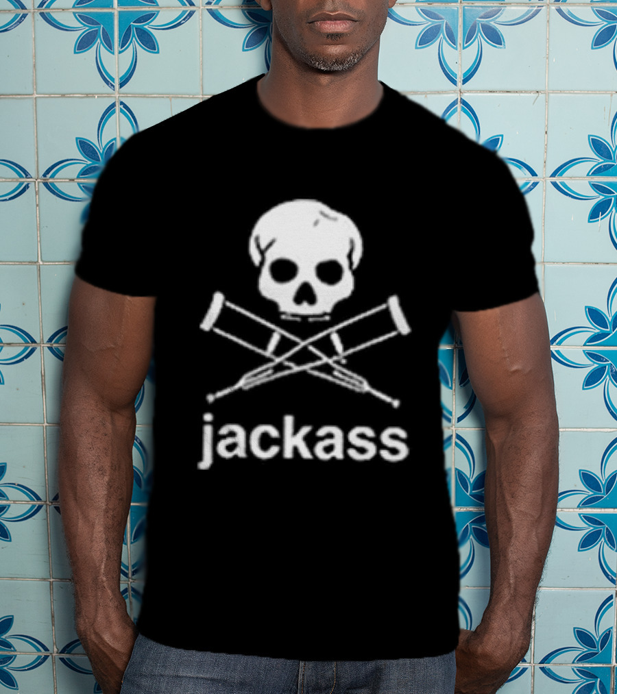 Jackass Skull Crutches Logo Ryan Dunn Toy Car Butt X Ray T-Shirt