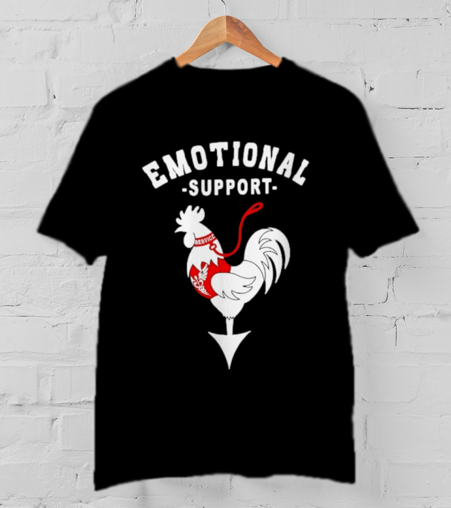 Emotional Support Service Rooster Chicken T-Shirt