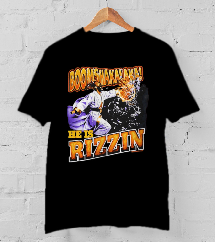 Boomshakalaka He Is Rizzin Jesus Easter Basketball Dunk T-Shirt