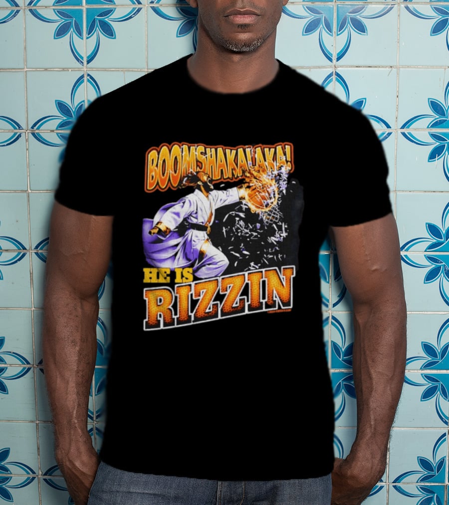 Boomshakalaka He Is Rizzin Jesus Easter Basketball Dunk T-Shirt