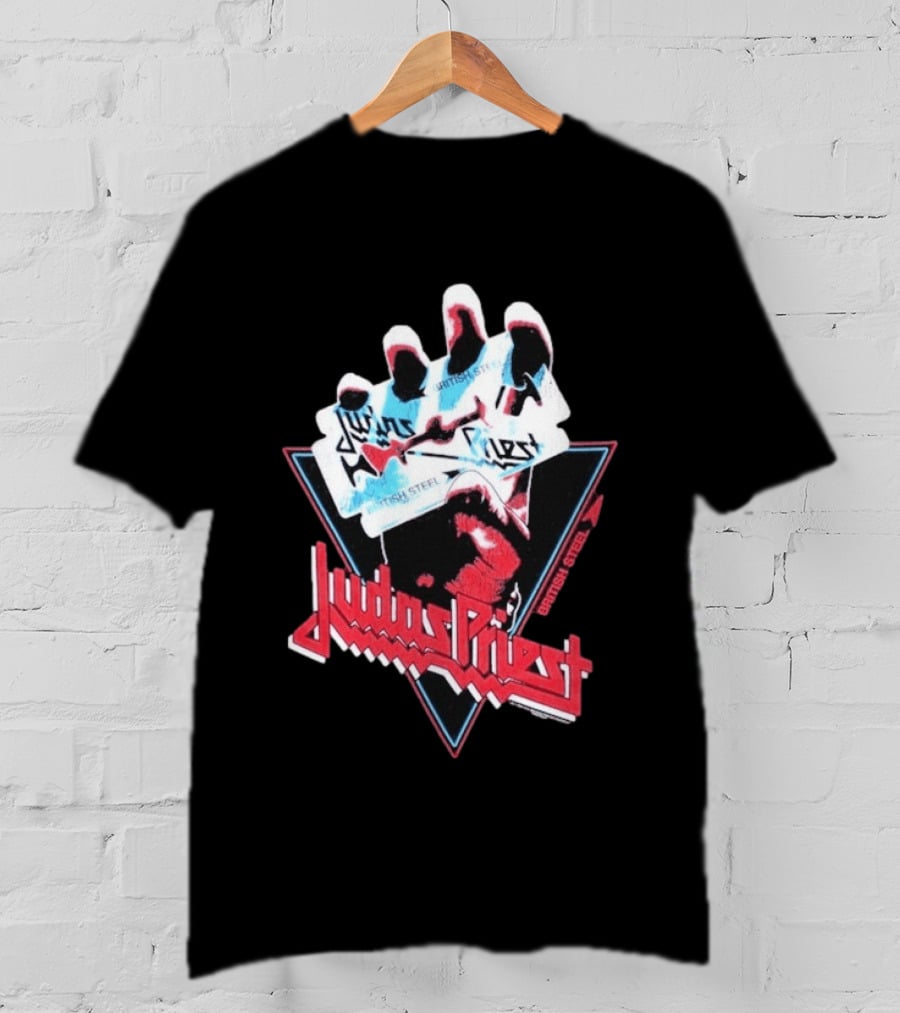 Judas Priest British Steel Hand Triangle Classic Rock T-Shirt