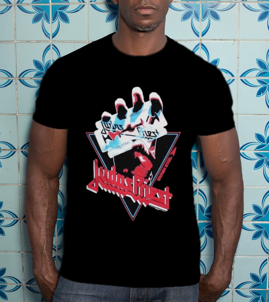 Judas Priest British Steel Hand Triangle Classic Rock T-Shirt