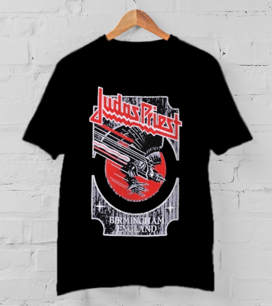 Judas Priest Birmingham England Silver Red Vengeance T-Shirt
