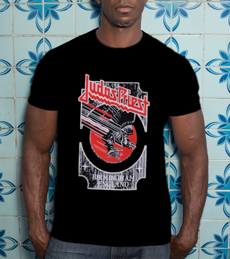 Judas Priest Birmingham England Silver Red Vengeance T-Shirt