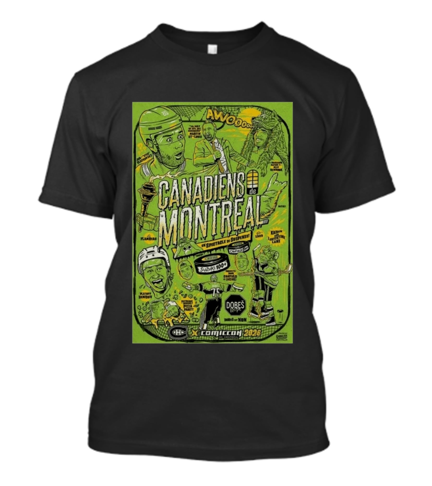 Canadiens De Montreal Comiccon 2026 Suzuki Martel St Louis Flanagan Dubeau Klingtent Laviolette Dobes 75 T-Shirt