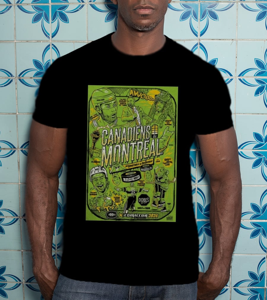 Canadiens De Montreal Comiccon 2026 Suzuki Martel St Louis Flanagan Dubeau Klingtent Laviolette Dobes 75 T-Shirt