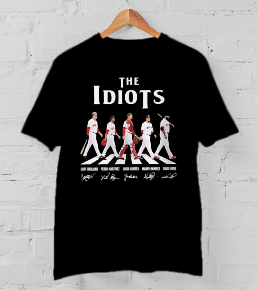 The Idiots Curt Schilling Pedro Martinez Jason Varitek Manny Ramirez David Ortiz Boston Red Sox Abbey Road Signatures T-Shirt