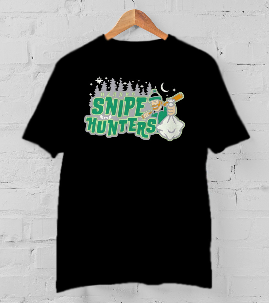 Ozarks Snipe Hunters Forest Adventure Moon And Snowflakes T-Shirt