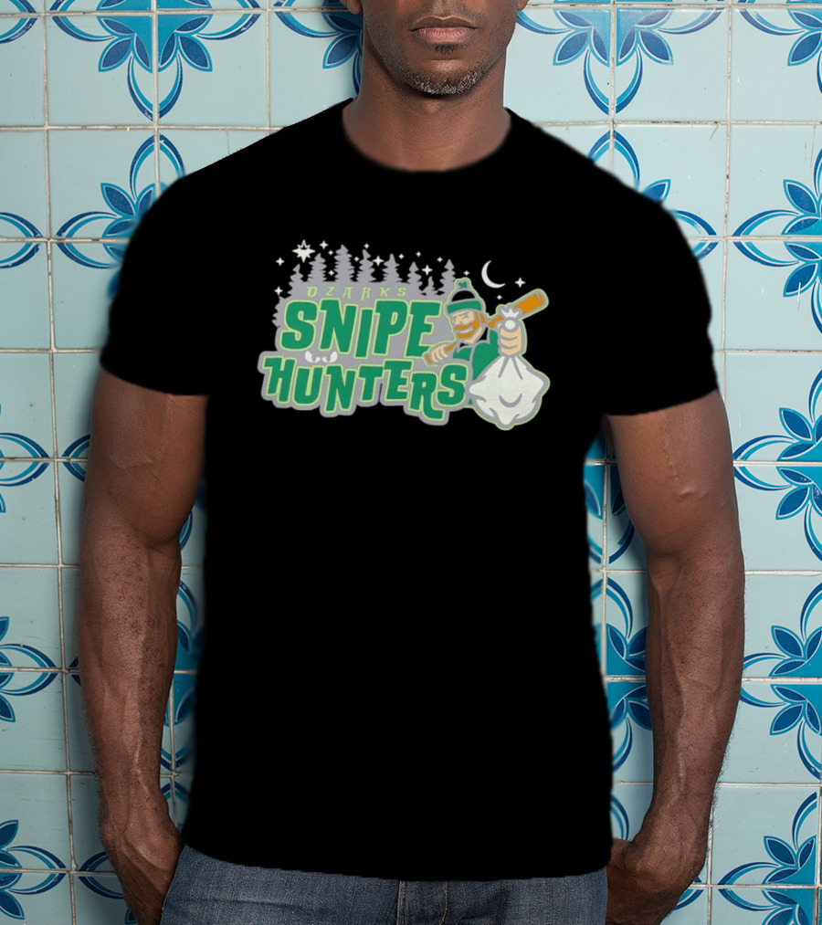 Ozarks Snipe Hunters Forest Adventure Moon And Snowflakes T-Shirt