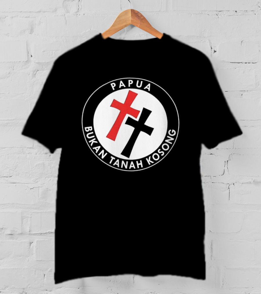 Papua Bukan Tanah Kosong Jaga Tanah Jaga Hutan Cross Symbol Two Sided T-Shirt