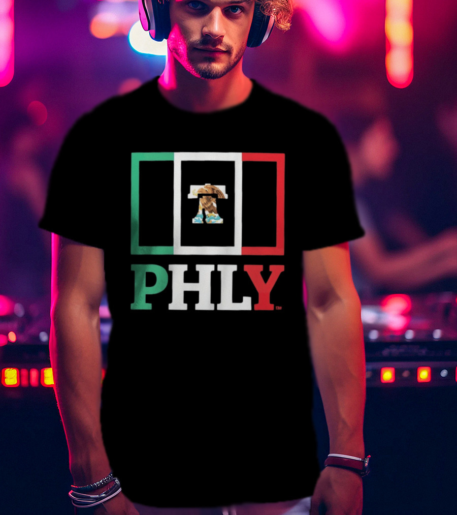 PHLY Mexico Flag Liberty Bell Eagles T-Shirt