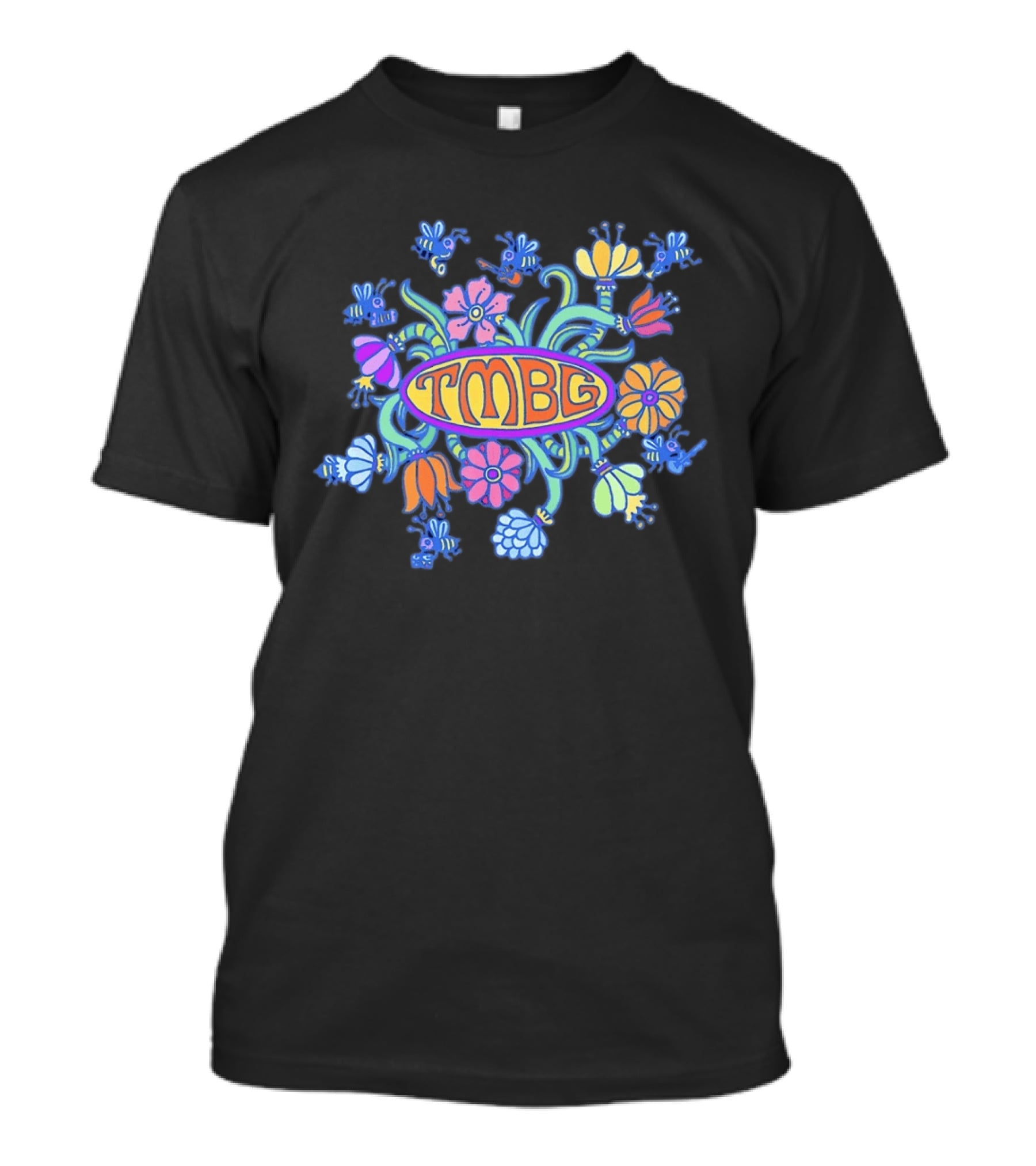 TMBG They Might Be Giants Band Floral Bees Flowers Oval T-Shirt