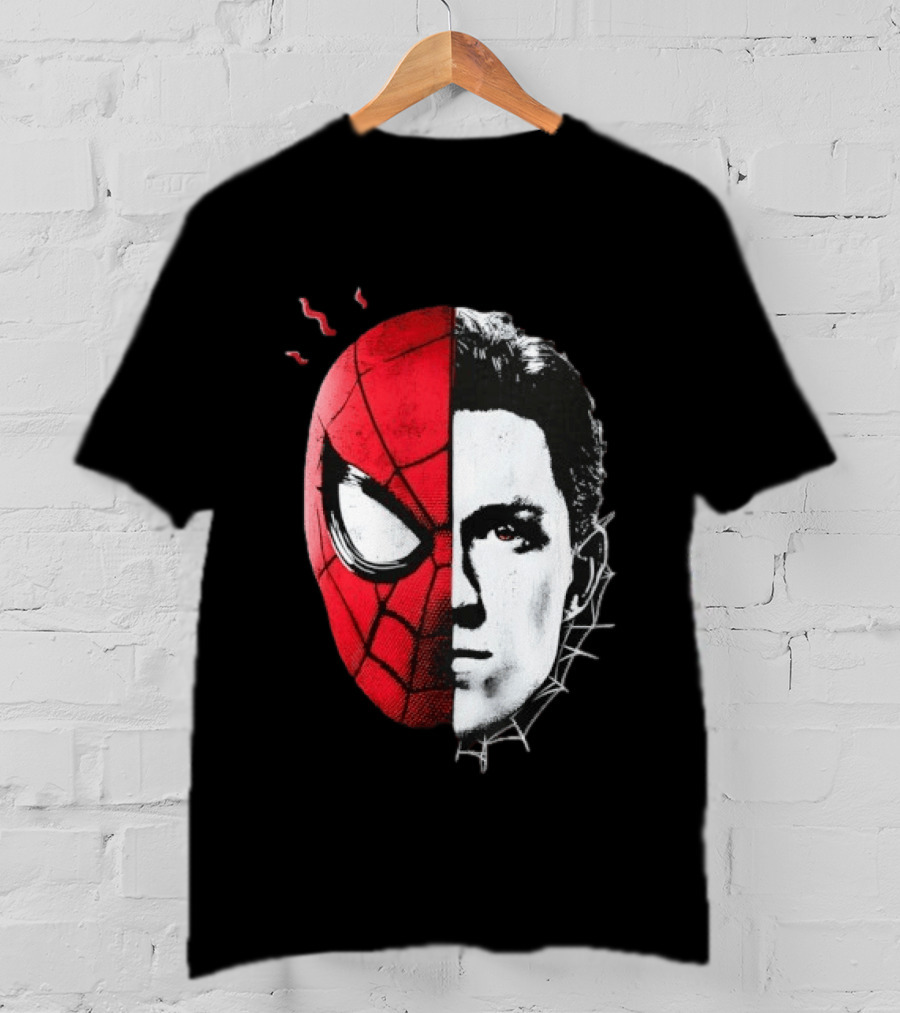 Tom Holland Spider Man Split Face Marvel Mashup T-Shirt
