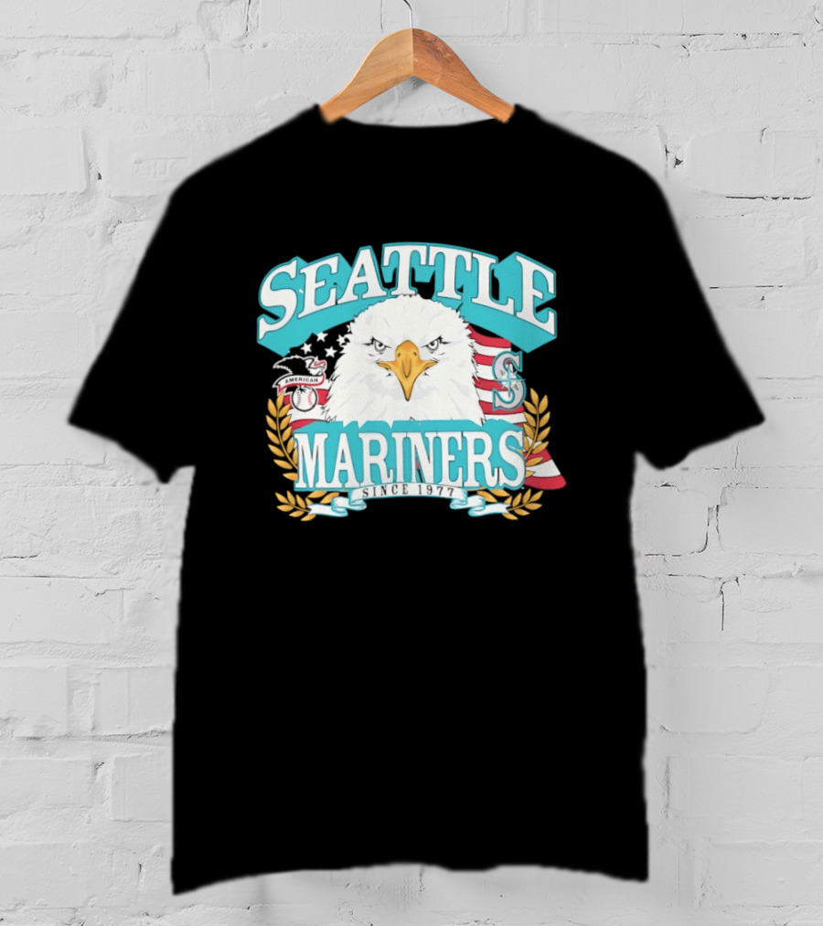 Seattle Mariners American League Eagle Emblem 1977 Heritage T-Shirt