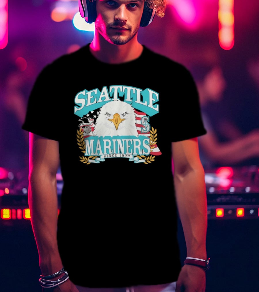 Seattle Mariners American League Eagle Emblem 1977 Heritage T-Shirt