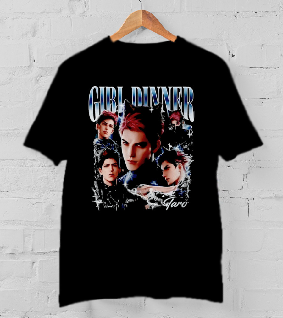 Girl Dinner Taro Valko Anime Character Faces T-Shirt