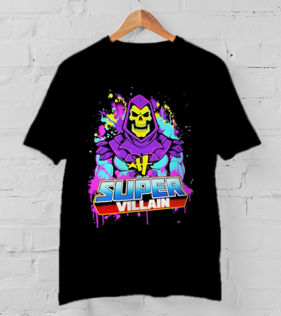 Skeletor Super Villain Masters Of The Universe Colorful Paint Splatter T-Shirt