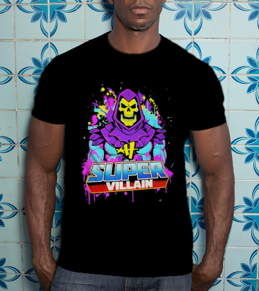 Skeletor Super Villain Masters Of The Universe Colorful Paint Splatter T-Shirt