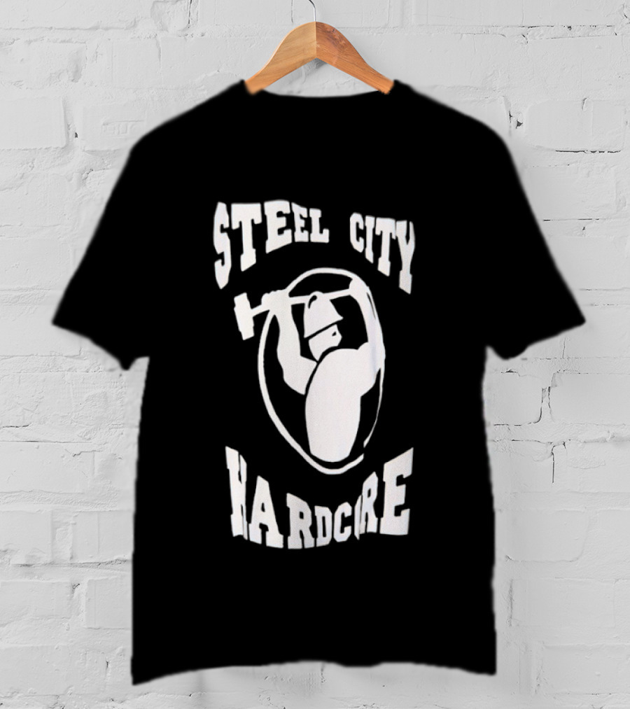 Steel City Hardcore Pittsburgh Worker Hammer Circle T-Shirt