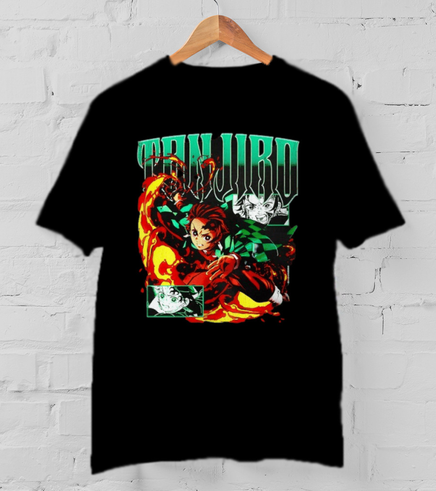 Tanjiro Kamado Flames Demon Slayer Anime Kimetsu No Yaiba T-Shirt